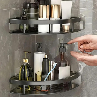 Shower Caddy Corner Shelf No Drill Adhesive Bathroom Organizer 2 Pack