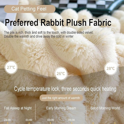 Faux Rabbit Fur Throw Blanket | Double-Sided Plush Comfort