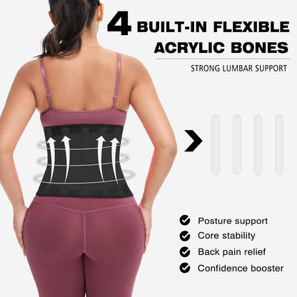 Waist Trainer Belt Neoprene Sweat Waist Trimmer Lumbar Support