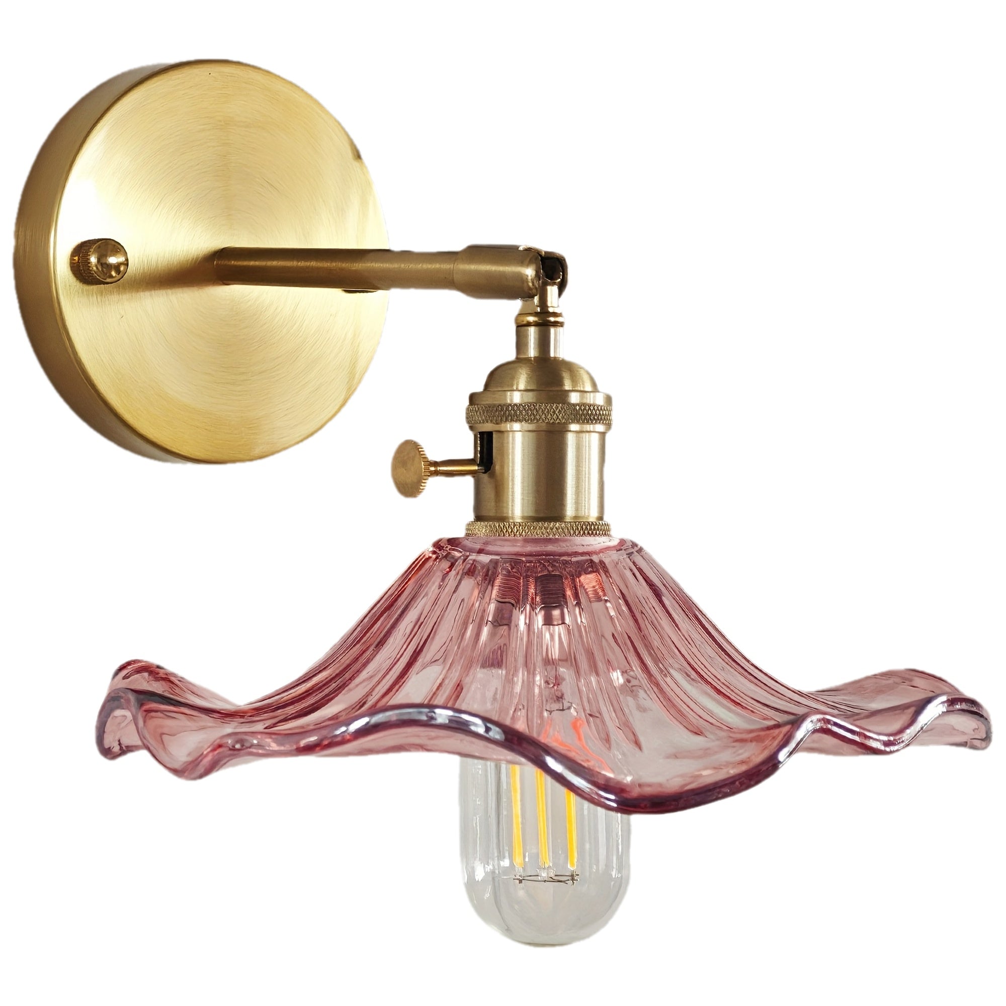 Nordic Glass Wall Sconce | Curved Shade Vintage Wall Light