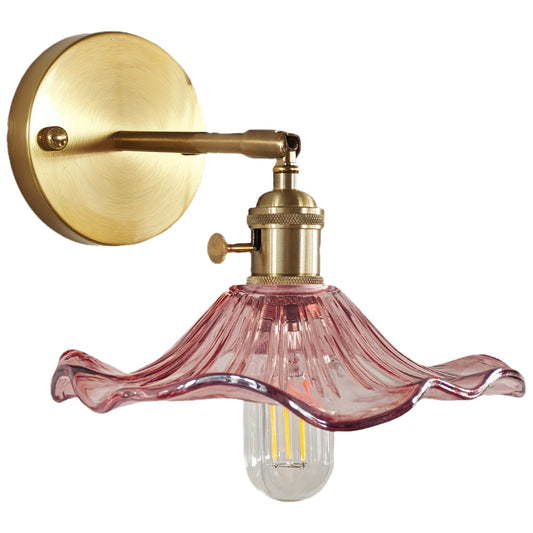 Nordic Glass Wall Sconce | Curved Shade Vintage Wall Light