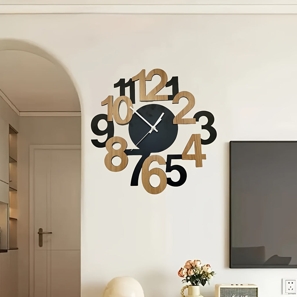 Asymmetrical Digital Silhouette Wall Clock | Modern Silent Design