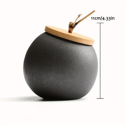 Ceramic Tea, Coffee & Sugar Canisters | Bamboo Lid Storage Jars