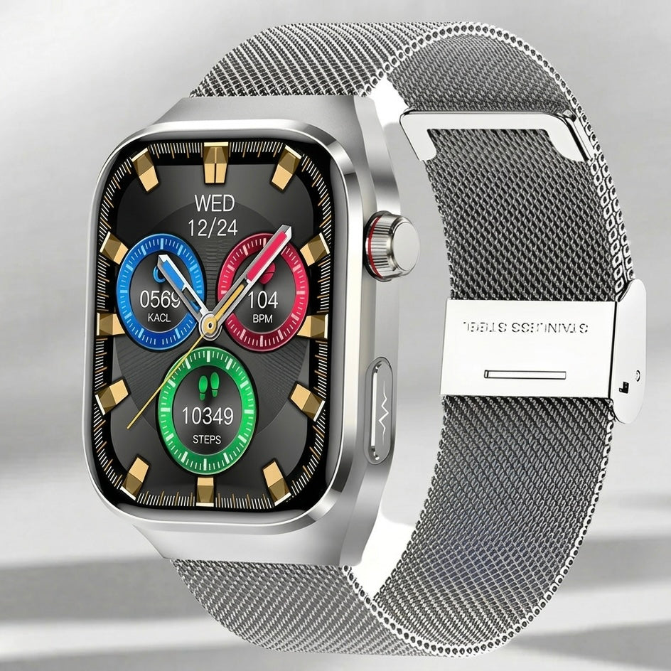 ECG Smart Watch | Heart Rate, Blood Oxygen & Sleep Tracking | IP68 | Bluetooth Calling | 650mAh | 2.04" AMOLED