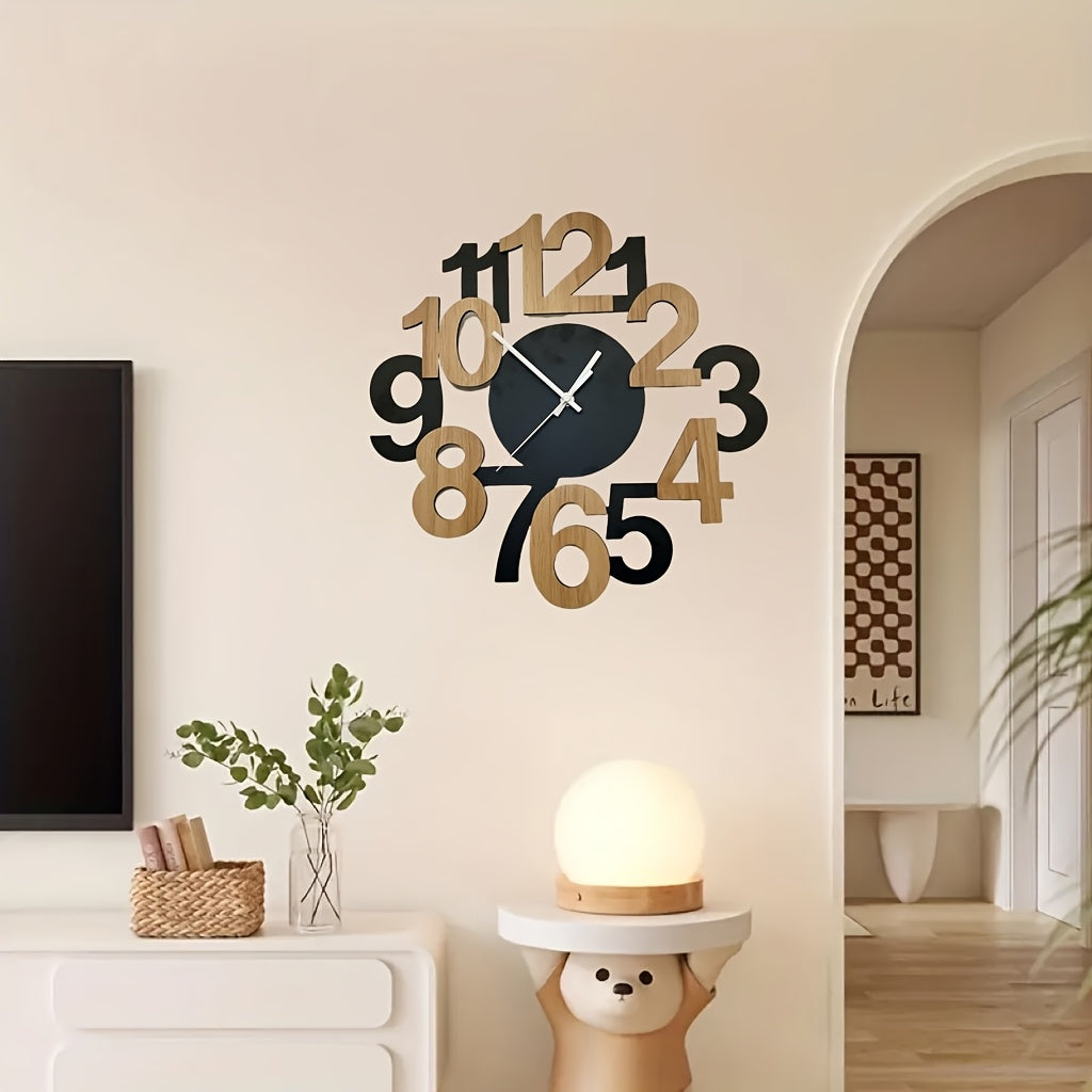 Asymmetrical Digital Silhouette Wall Clock | Modern Silent Design