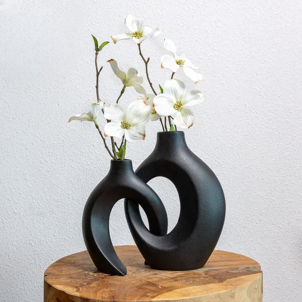 Flower Vase Ceramic Woven Decorative Table Centerpiece