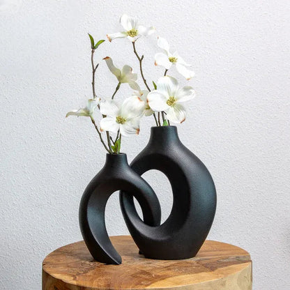 Flower Vase Ceramic Woven Decorative Table Centerpiece