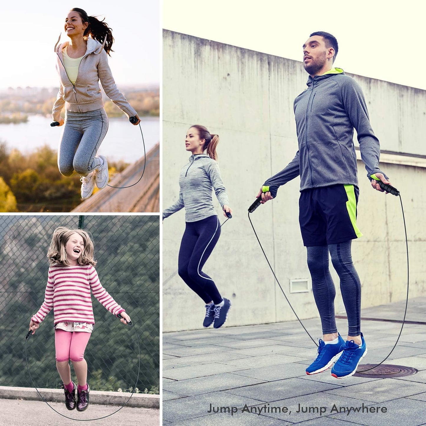 Jump Rope Adjustable Speed Fitness Skipping Rope Steel Cable