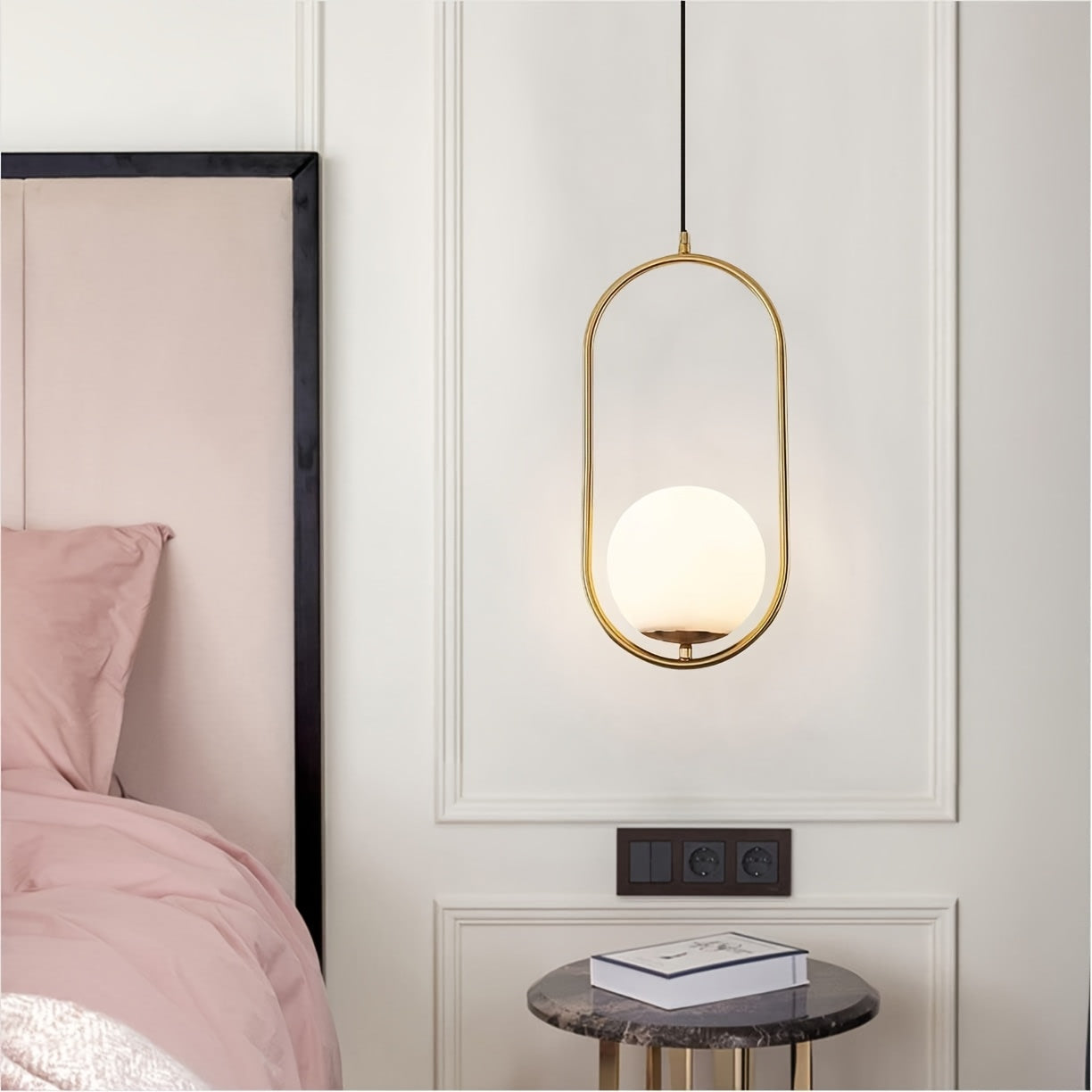 Modern Golden Pendant Chandelier | Minimalist Globe Hanging Light