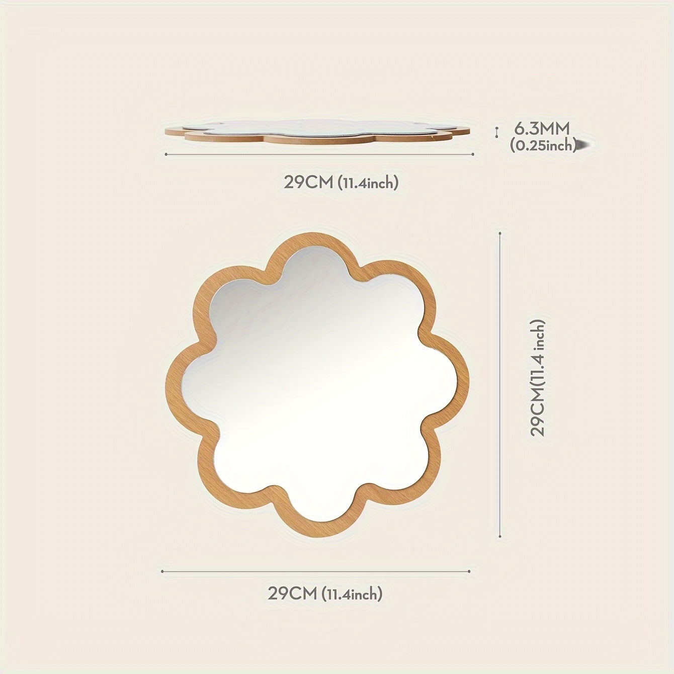 Wooden Cloud Wall Mirror | Cute Decorative Mirror for Kids’ Room