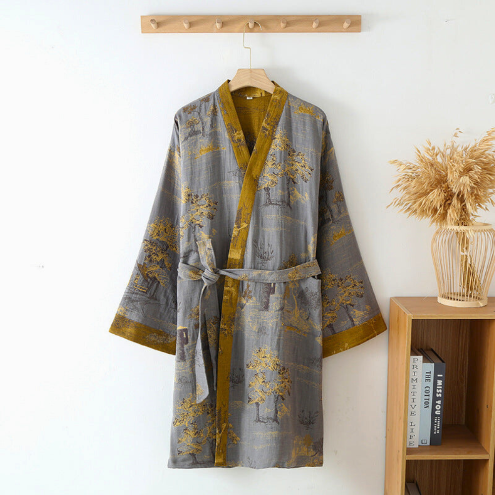 Bathrobe Cotton Kimono Robe Soft Lightweight Lounge Wear