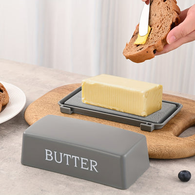 Food-Grade PP Butter Dish with Knife Set | Plastic Butter Container