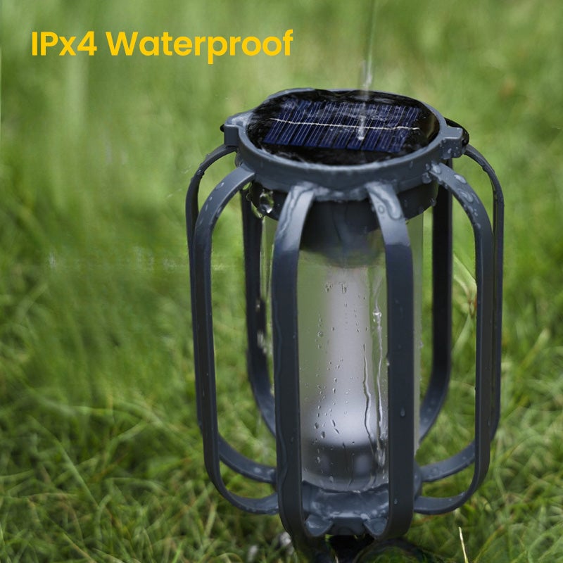 LED Lantern | Solar and USB-Rechargeable Flame-Effect Light