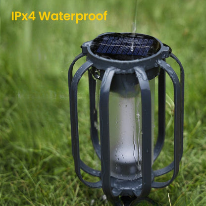 LED Lantern | Solar and USB-Rechargeable Flame-Effect Light