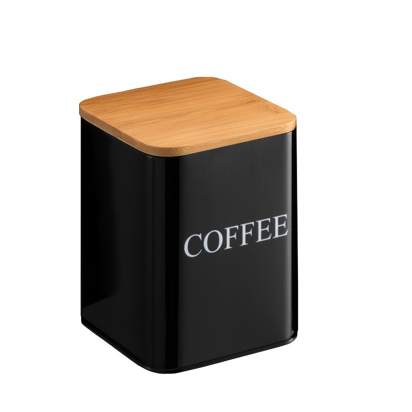 Bread Box Set with Tea, Coffee & Sugar Canisters | Bamboo Lid Kitchen Storage