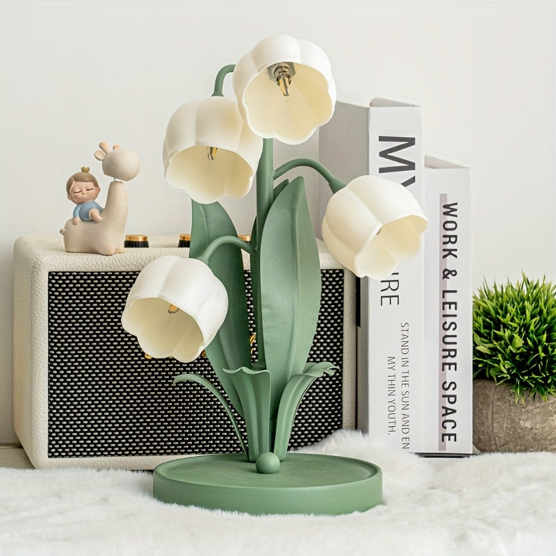 Elegant Floral Table Lamp | Flower Shade & Warm White Light