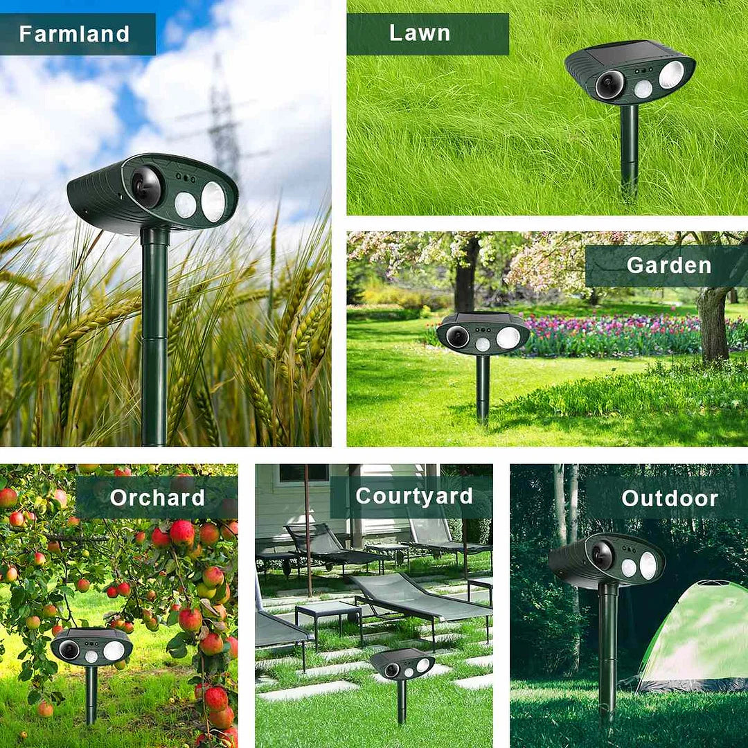 Animal Repeller Solar Ultrasonic Motion Sensor Outdoor