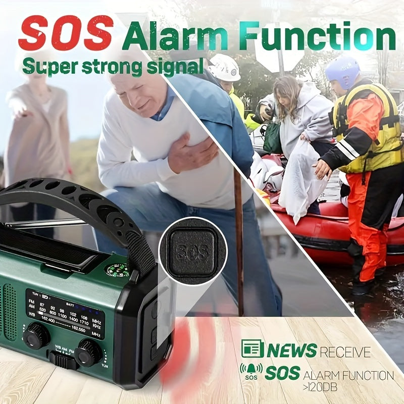 Emergency Radio Solar Hand Crank Portable Weather Alert Radio