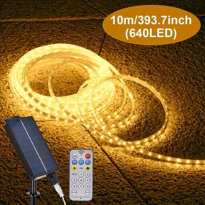 Outdoor Solar Rope Lights | 320/640 LED String Fairy Lights with 8 Modes