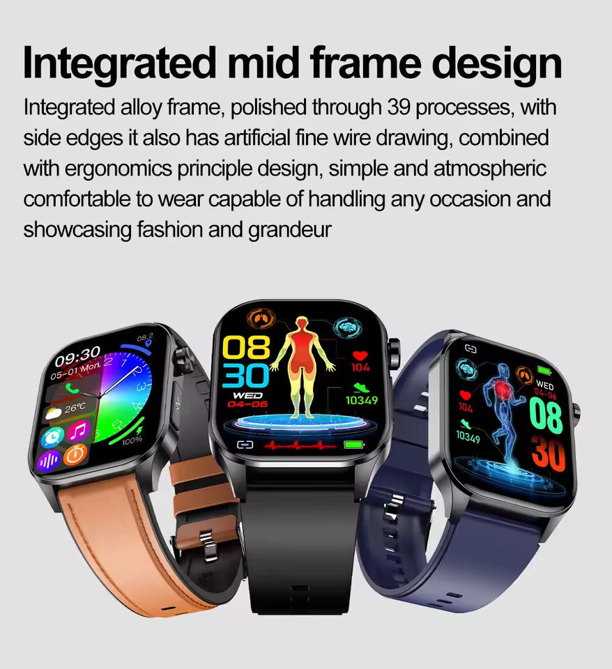 Smartwatch | Blood Pressure & Heart Rate Monitor | SOS Alert | IP68 | Bluetooth Calling | AMOLED