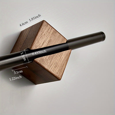 Black Acrylic & Wood Wall-Mounted Towel Bar | Modern Bathroom Towel Holder