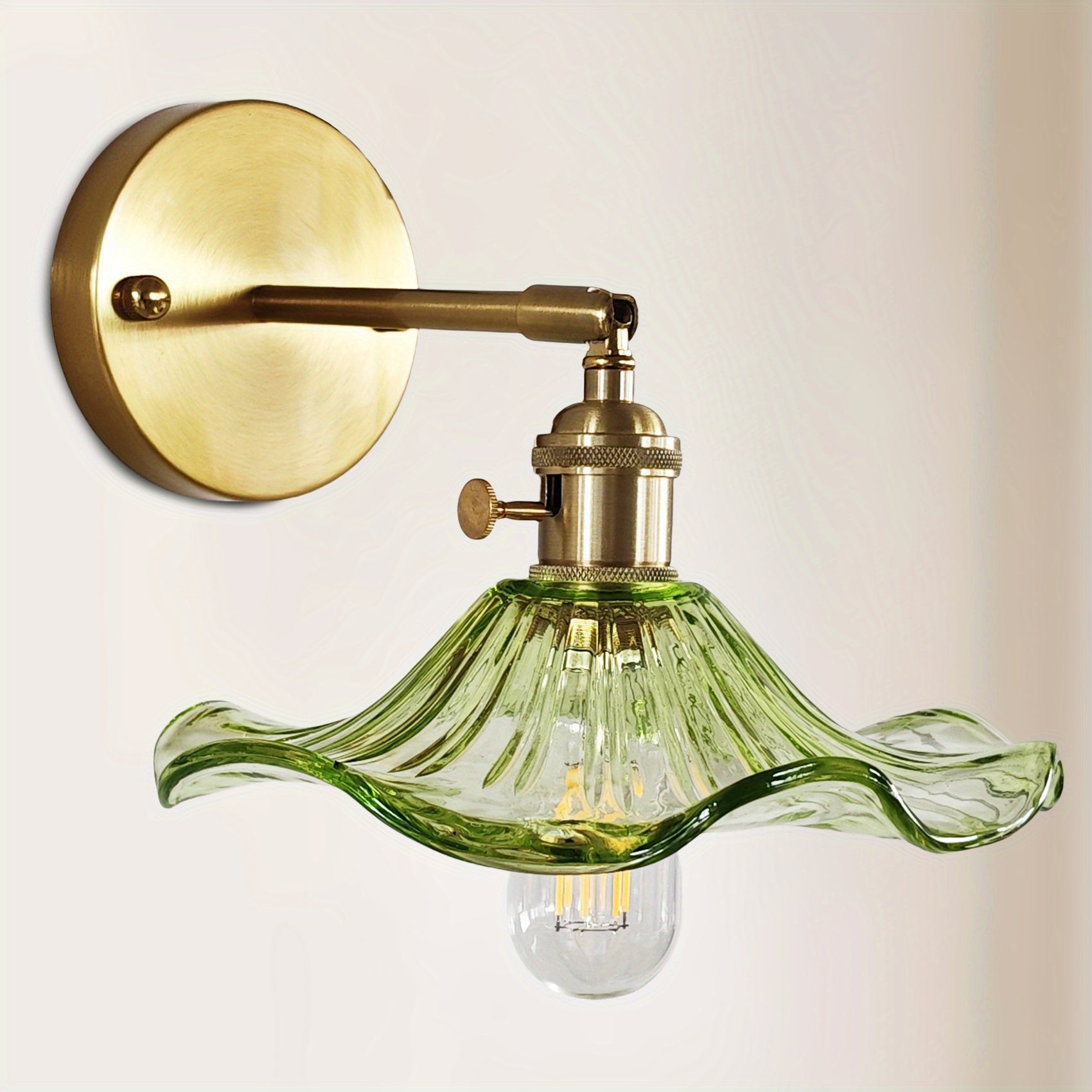 Nordic Glass Wall Sconce | Curved Shade Vintage Wall Light