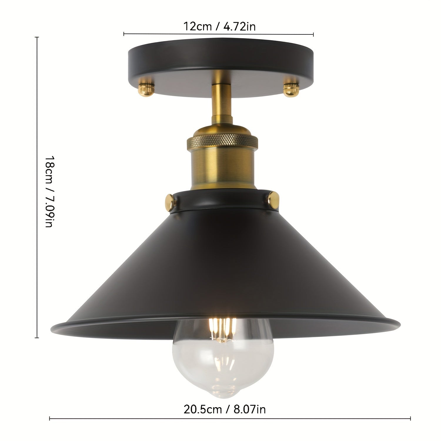 Industrial Metal Ceiling Light | Semi-Flush Mount Pendant Design