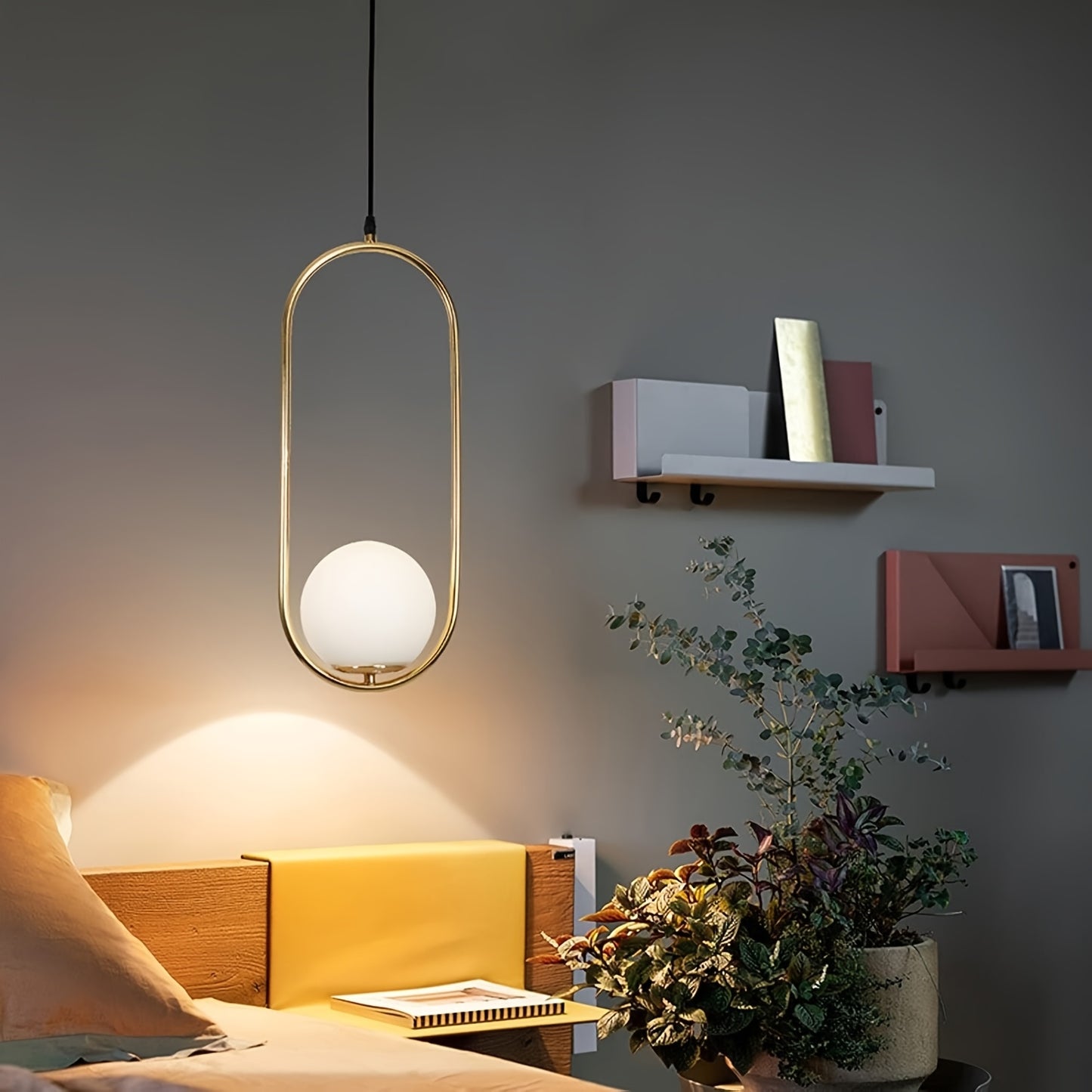 Modern Golden Pendant Chandelier | Minimalist Globe Hanging Light