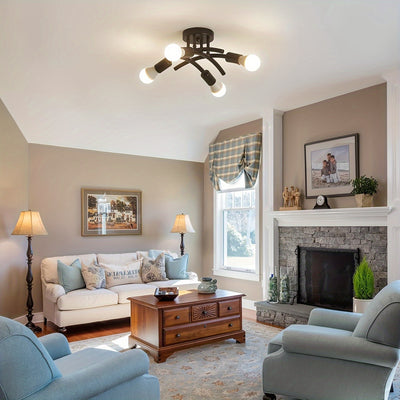 4-Light Industrial Ceiling Light | Modern Semi Flush Mount Fixture