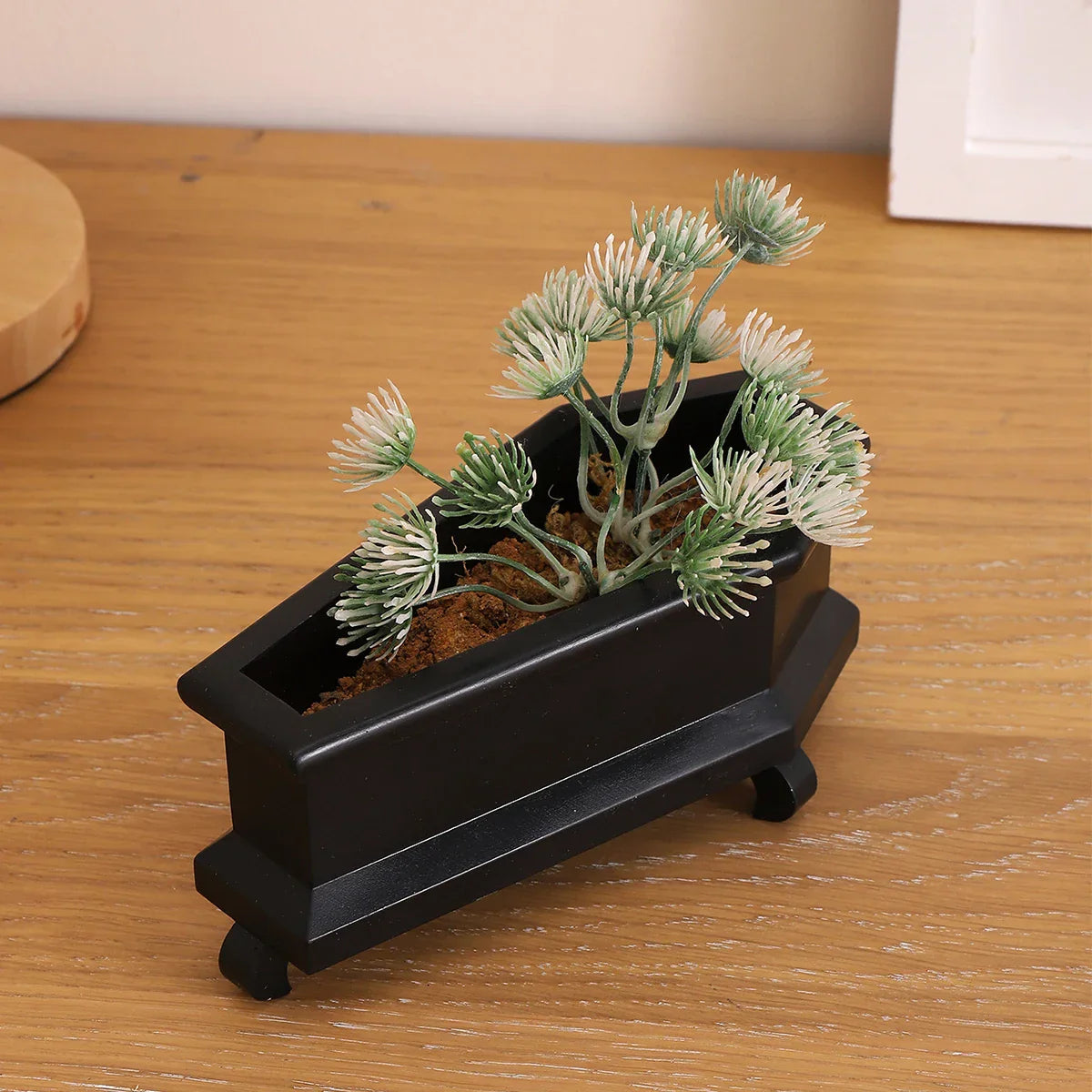 Rest In Leaves Coffin Plant Pot