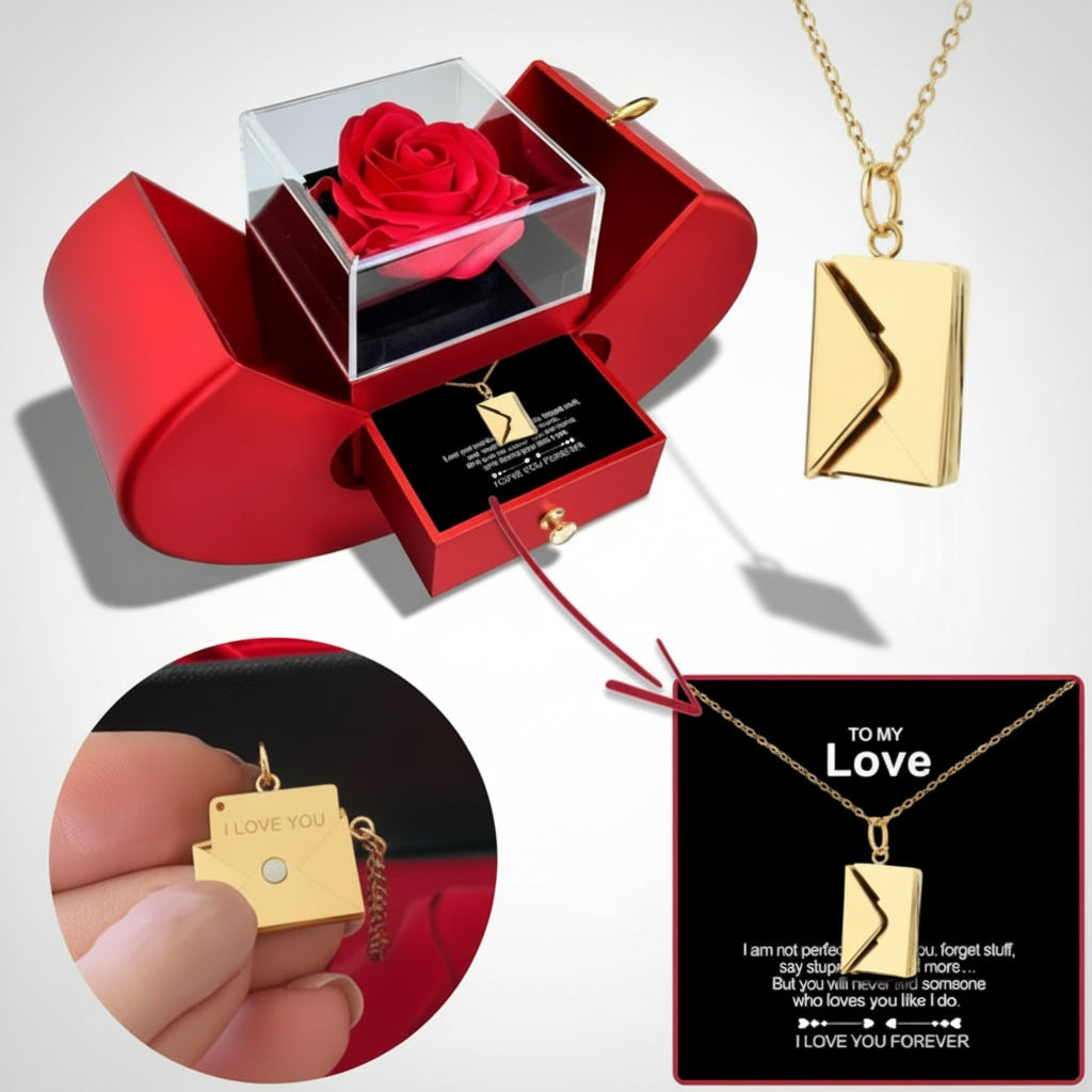 Apple Jewelry Box Eternal Flower Rose Valentines Gift