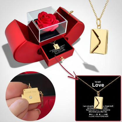 Apple Jewelry Box Eternal Flower Rose Valentines Gift