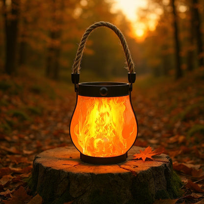 LED Lantern | Solar and USB-Rechargeable Flame-Effect Light