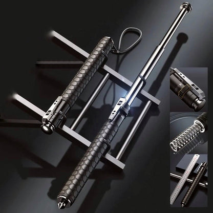 Compact Trekking Pole Portable Hiking Stick Adjustable Steel Support