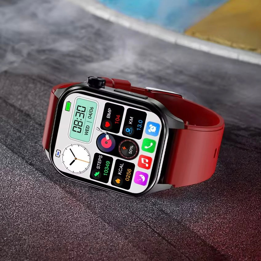 Smartwatch | Blood Pressure & Heart Rate Monitor | SOS Alert | IP68 | Bluetooth Calling | AMOLED