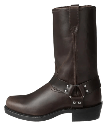 Mens Boots Harness Slip On PU Leather Motorcycle Boots