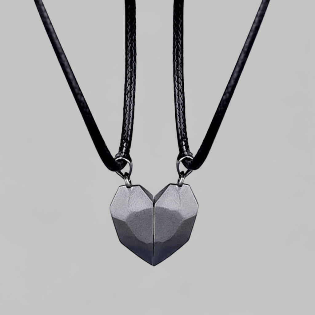 Couple Necklace Electrocardiogram Magnetic Heart