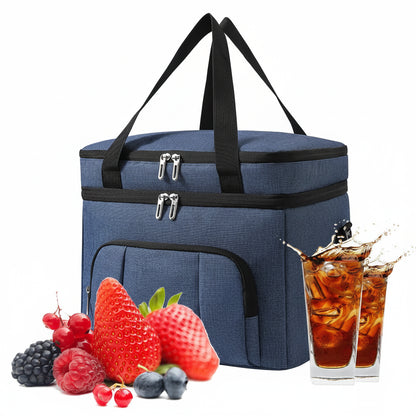 Multifunctional Double Layers Cooler Lunch Bags Large Capacity