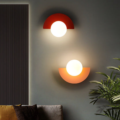 Modern Minimalist Glass Globe Wall Sconce | Semi-Circle Design