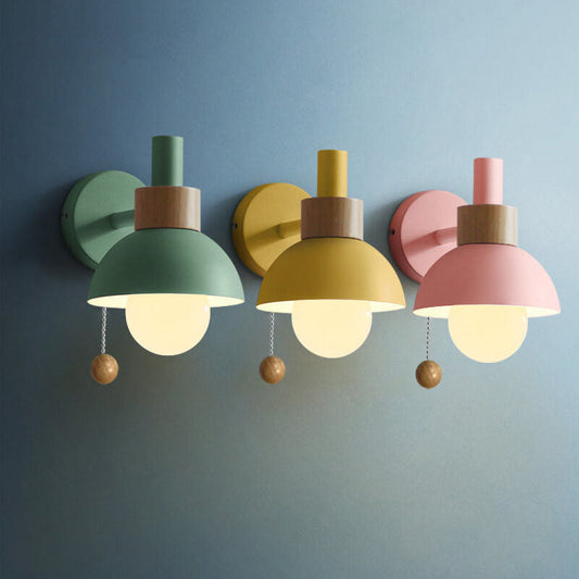 Nordic Macaron Globe Wall Sconce | Modern Pastel Design