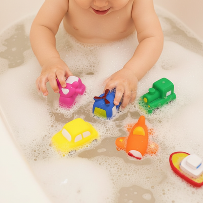 Bath Toys Emergency Vehicles Soft Water Activated Cars