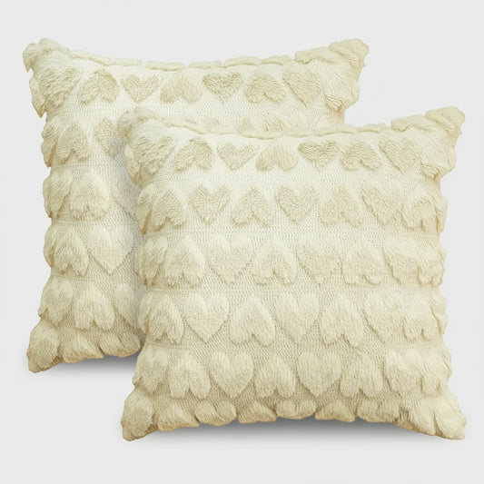 Valentines Day Love Heart Throw Pillow Cover Pink Plush