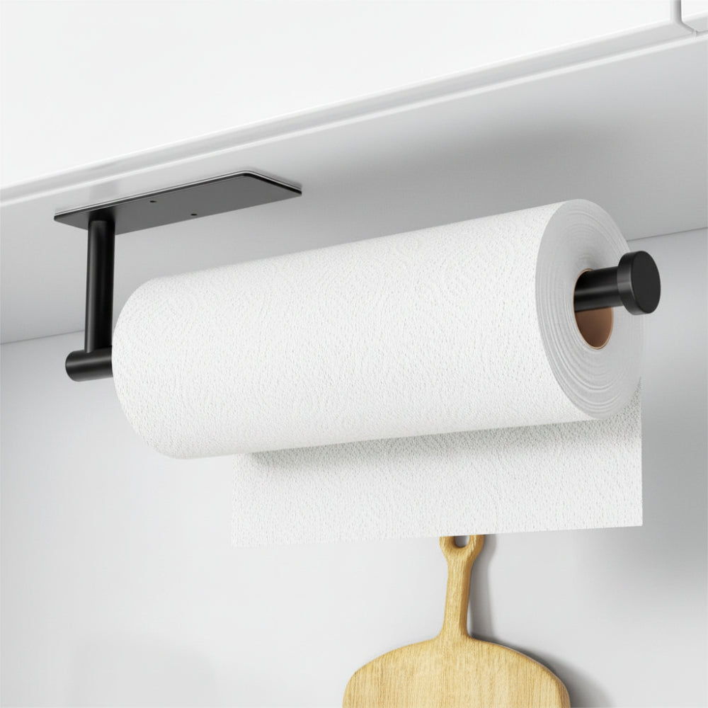 Paper Towel Holder Wall Mounted Rack Self Adhesive Drill