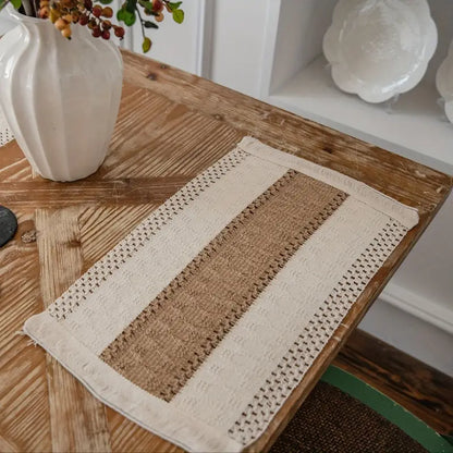 Cotton Jute Placemats Set of 4 Rustic Table Mats Dining Decor