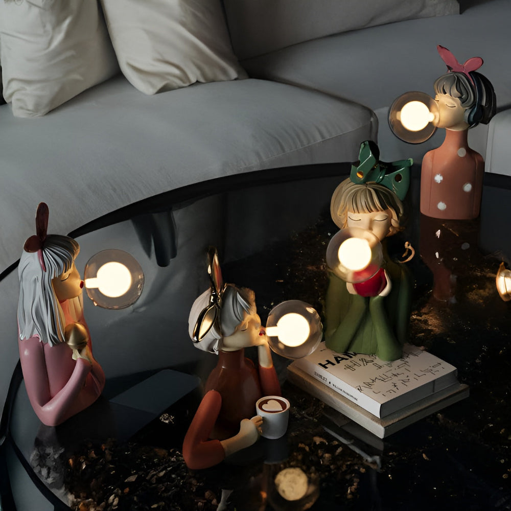 Decorative Girl Table Lamp | Bubble Light
