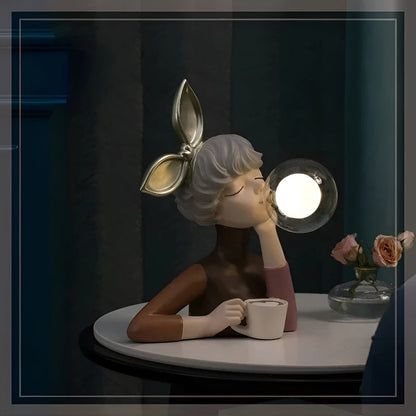 Decorative Girl Table Lamp | Bubble Light