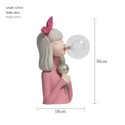 Decorative Girl Table Lamp | Bubble Light