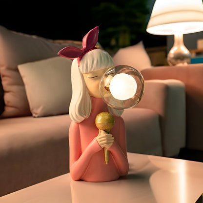 Decorative Girl Table Lamp | Bubble Light