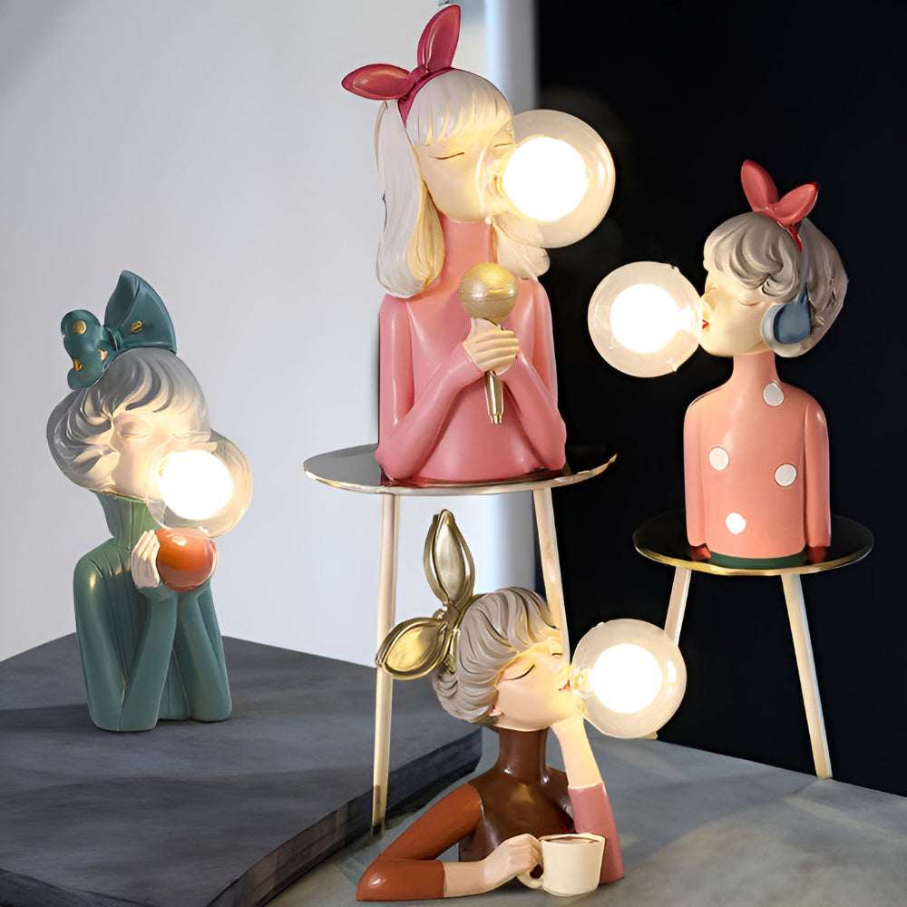 Decorative Girl Table Lamp | Bubble Light
