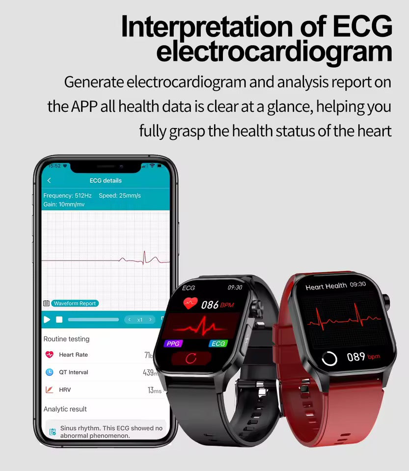 Smartwatch | Blood Pressure & Heart Rate Monitor | SOS Alert | IP68 | Bluetooth Calling | AMOLED